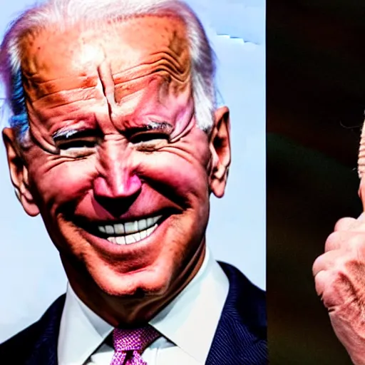 Image similar to smiling Joe Biden covered in monkeypox,