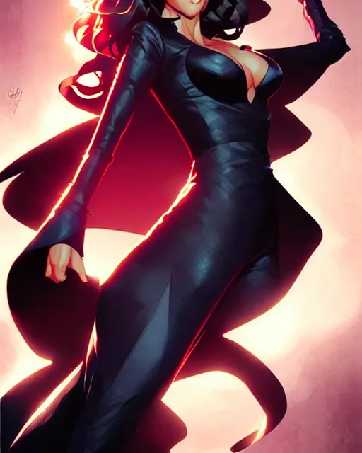 Prompt: artgerm, greg rutkowski comic book cover art, jessica alba as zatanna