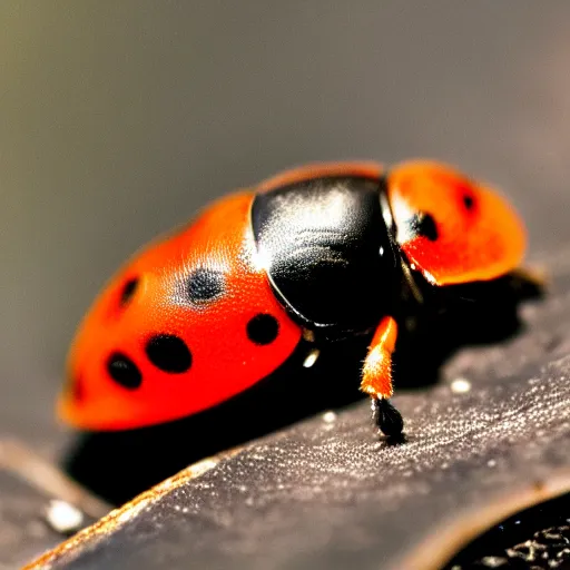 Image similar to A photograph of a ladybug, macro photography, 1.8f, raw, sharp