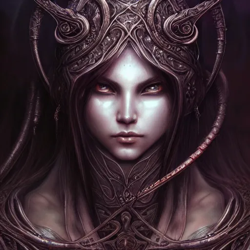 Image similar to a highly detailed long shot photo of chthonic warcraft female character by ayami kojima, beksinski, giger, intricate, digital painting, artstation, intricate, concept art, smooth, sharp focus, illustration