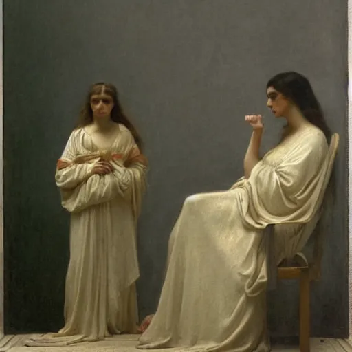 Image similar to representation of power and domination in the style of Jules Joseph Lefebvre, French painter, educator and theorist