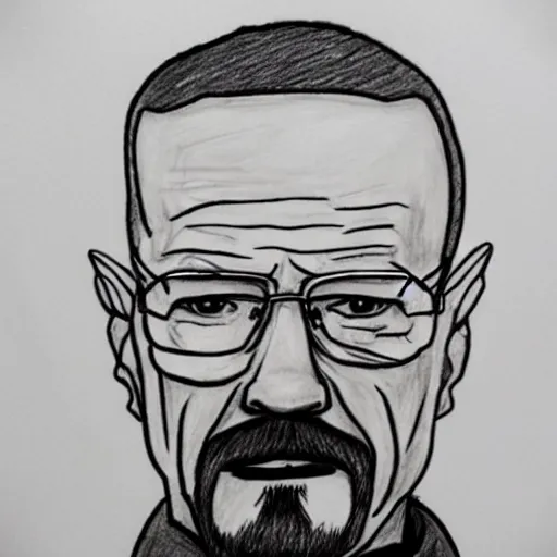 Prompt: bad drawing of walter white,