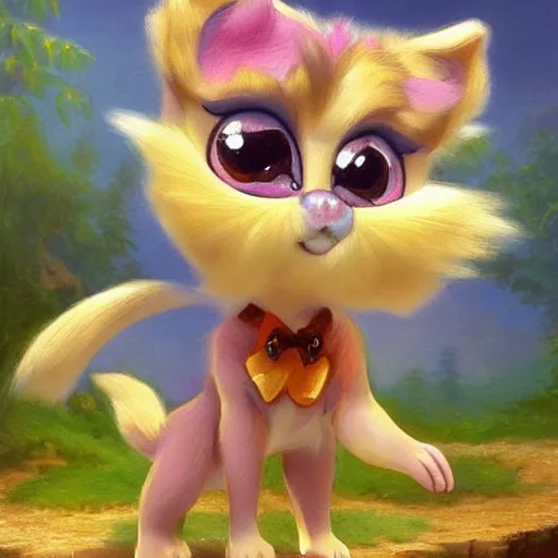 Prompt: 3d Littlest Pet Shop mythical creature, master painter and art style of Noel Coypel, art of Émile Eisman-Semenowsky, art of Édouard Bisson