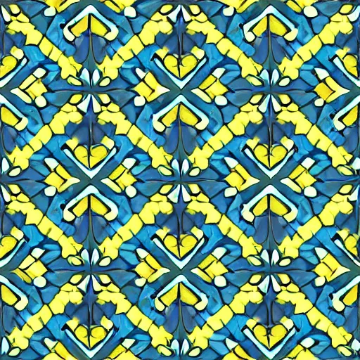 Prompt: hawaiian tileable pattern, digital art