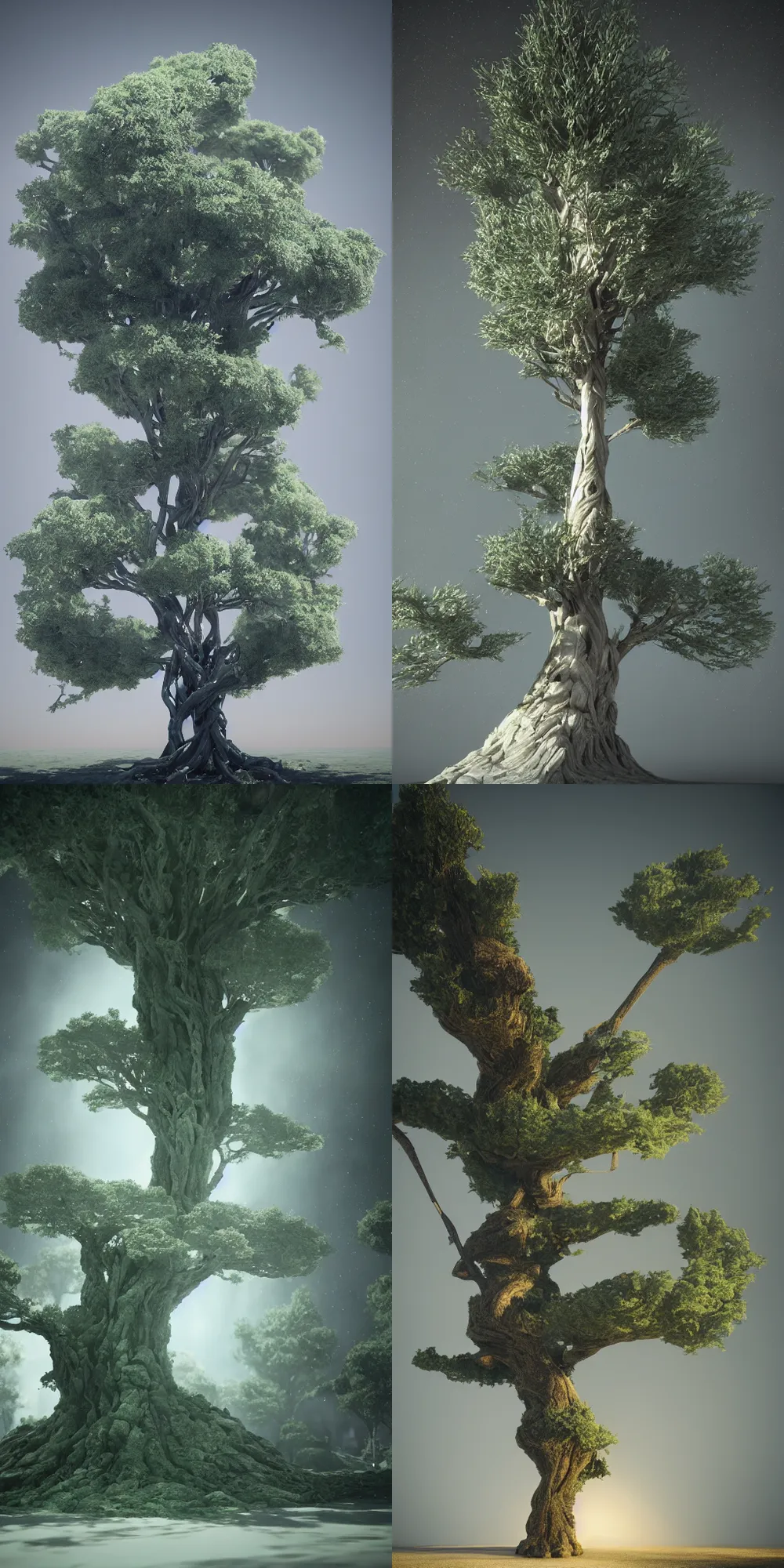 Prompt: futuristic tree of the last tree on earth, octane render, professional lighting, unreal engine 5