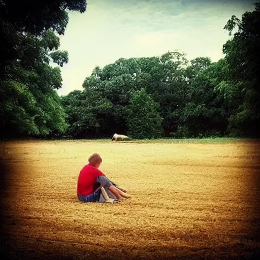 Image similar to “sitting on a farm on a hot summers day”