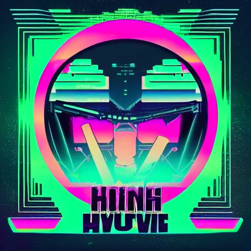 Image similar to synthwave album cover, made in powerpoint with clipart, trending on artstation, highly detailed