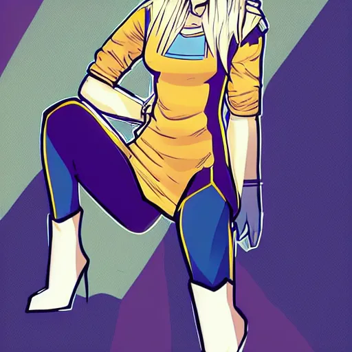 Prompt: blonde girl wearing an decent outfit hero, digital artwork in hero comic art style