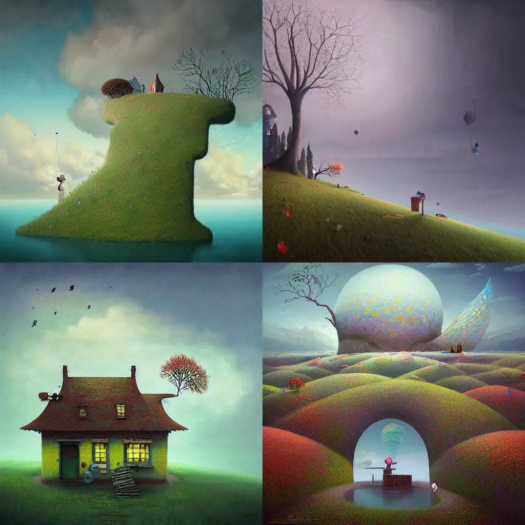 Prompt: A beautiful painting of un mundo surrealista creado por Gediminas Pranckevicius