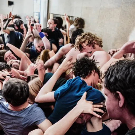 Image similar to moshpit in a public toilet