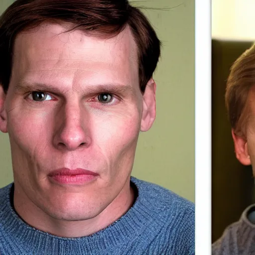 Image similar to A photograph of middle-aged Jerma985 in his fourties with short hair who looks like Jerma985 wearing a sweater in the 2010s, Jerma985, looks like Jerma985, taken in the late 2010s, taken on a 2010s Camera, realistic, hyperrealistic, very realistic, highly detailed, very detailed, extremely detailed, detailed, digital art, trending on artstation, headshot and bodyshot, detailed face, very detailed face