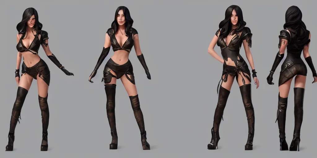 Prompt: character sheet of Megan Fox dressed like Caitlyn in the game League of Legends, with a background based on the game League of Legends, 3d render, octane render, iRay, ray tracing, realistic, highly detailed, trending on artstation, 4k, cgsociety, unreal engine 5, redshift render, blender cycles, behance, cg