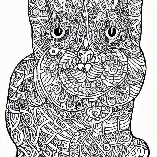 adult coloring page of cats by louis wain | Stable Diffusion | OpenArt