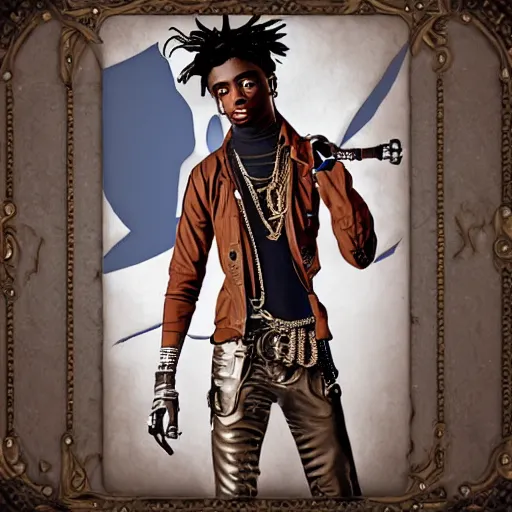 Image similar to playboi carti in steampunk style digital art 4 k the detailed super realistic