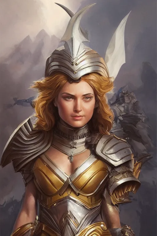 Image similar to amazon valkyrie athena, d & d, fantasy, portrait, highly detailed, headshot, digital painting, trending on artstation, concept art, sharp focus, illustration, art by artgerm and greg rutkowski and magali villeneuve