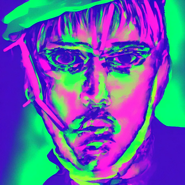 Image similar to digital art portrait of neon from valorant