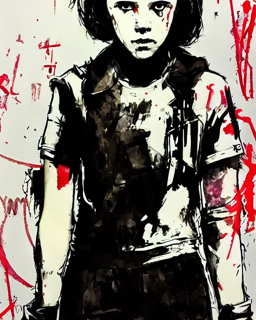 Image similar to millie bobby brown by yoji shinkawa