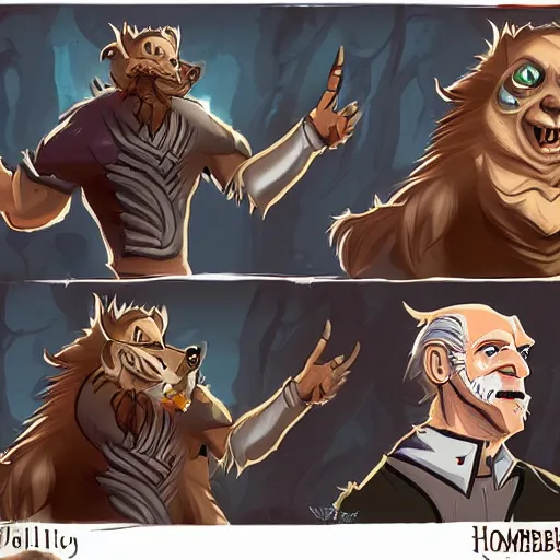 Image similar to biden, cartoon, rpg character, humblewood art style, concept art, fantasy