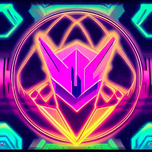 Image similar to Etherium logo from many colors, hyper detailed, retrowave synth, digital art