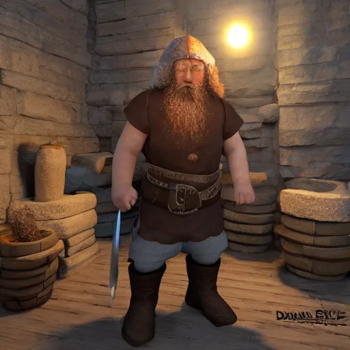 Image similar to dwarve, blacksmith ,sword , 8k , ultra realistic , ultra real lighting