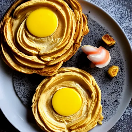 Image similar to golden eggo on a plate