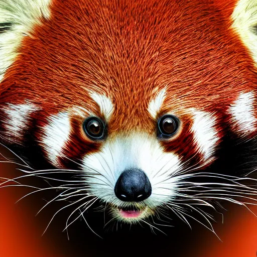 Image similar to red panda flipping the bird digital art