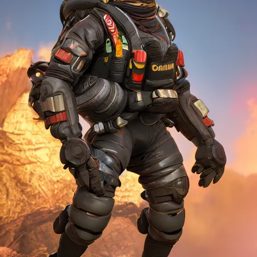 Image similar to octane from apex legends, fullbody, 8k, ultra realistic, source render, concept art