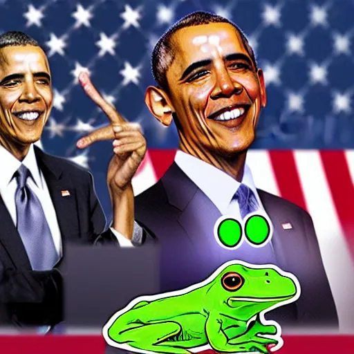 Image similar to obama frog