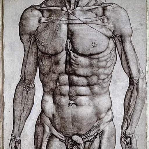 Image similar to Leonardo da Vinci anatomy study,masterpiece