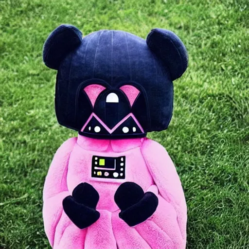 Image similar to a beautiful photo of a pink plushy darth vader teddy bear, trending on instagram