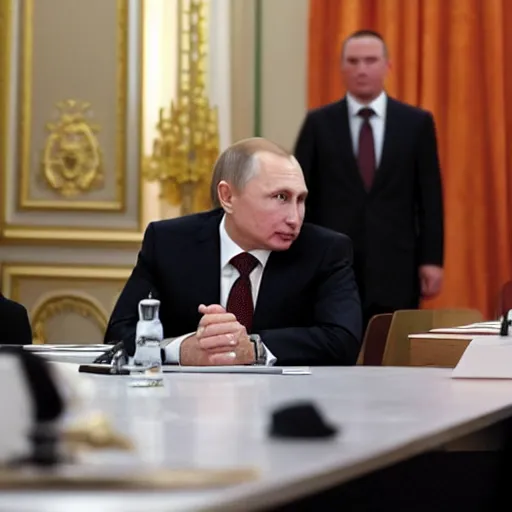 Image similar to Vladimir Putin in backrooms