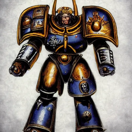 space marine warhammer armor design, da vinci style, | Stable Diffusion ...