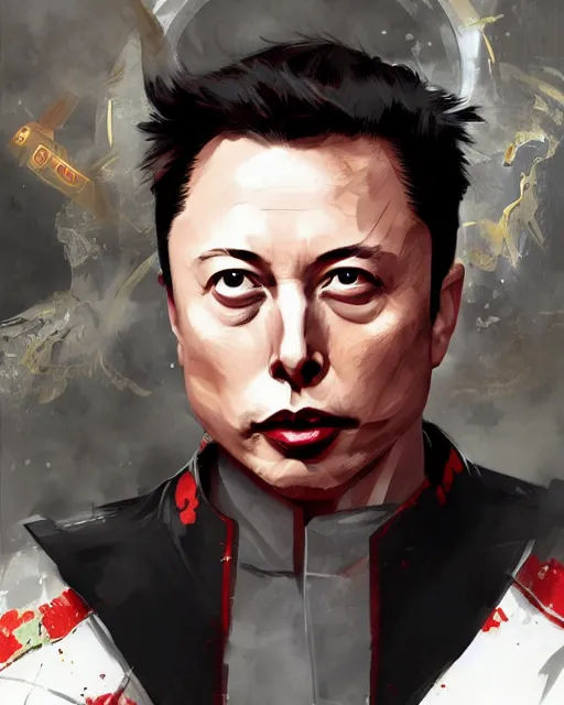 Prompt: an anime portrait of elon musk as a beautiful man wearing a barong tagalog from skyrim, by stanley artgerm lau, wlop, rossdraws, james jean, andrei riabovitchev, marc simonetti, and sakimichan, trending on artstation