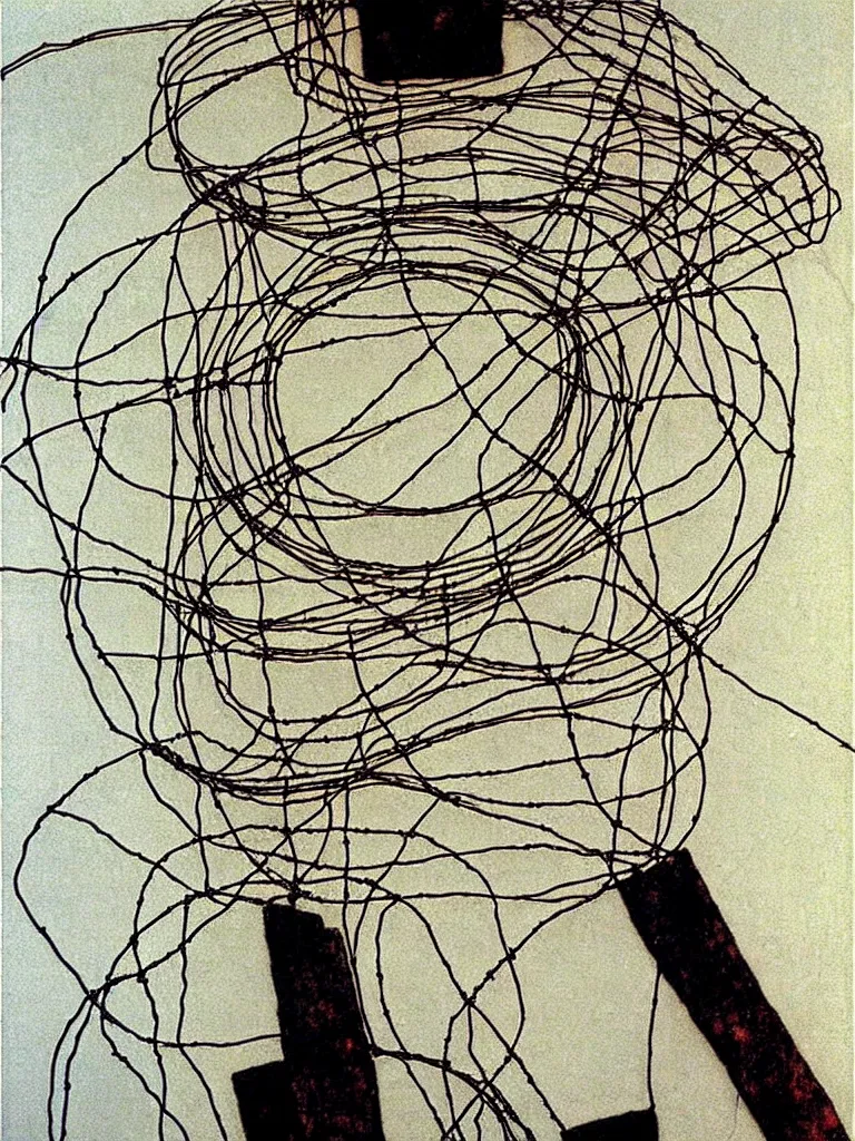 Image similar to wire art by egon schiele