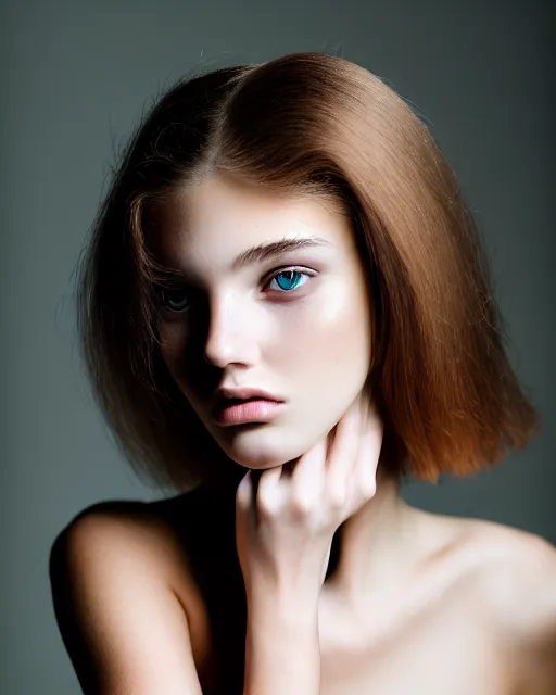 Image similar to photo portrait of beautiful 2 0 - year - old woman by greg kadel, model, fashion photoshoot, elegant, luxury, clean, smooth, sharp focus