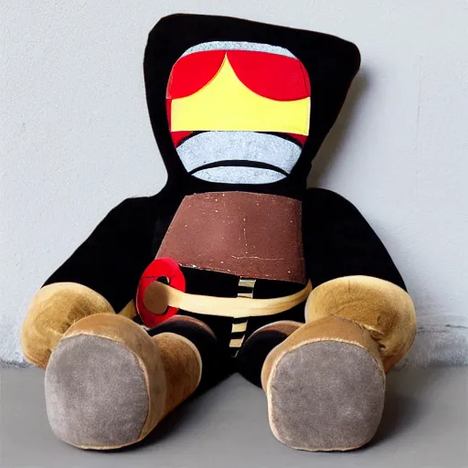 Image similar to expressionism disappointed plushie toy knight