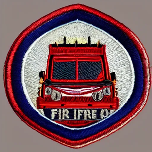 Image similar to fire station flame embroidered patch retro design