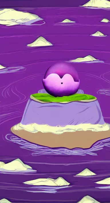 Image similar to purple floating island cartoon app background artwork, digital art, award winning