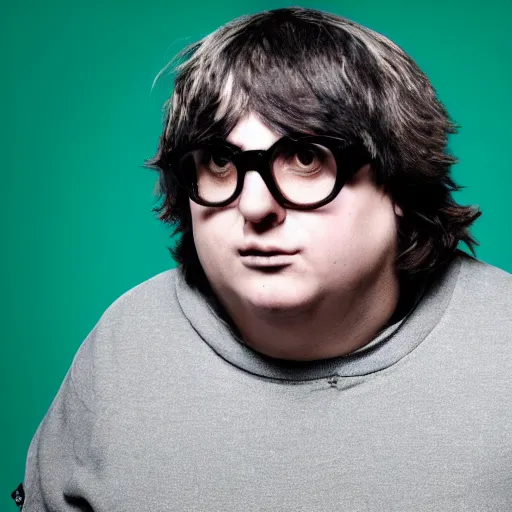 Image similar to andy milonakis as a goat, goat body, human head, anthropomorphic, 4 k, photorealistc, high details