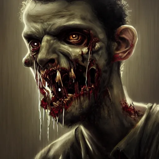 Image similar to young richard david james as a zombie, 7 days to die zombie, gritty background, fine art, award winning, intricate, elegant, sharp focus, cinematic lighting, digital painting, 8 k concept art, art by michael hussar, art by brom, art by guweiz and z. w. gu, 8 k