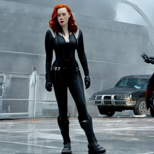 Image similar to a still of kat dennings as black widow in iron man 2 ( 2 0 1 0 )