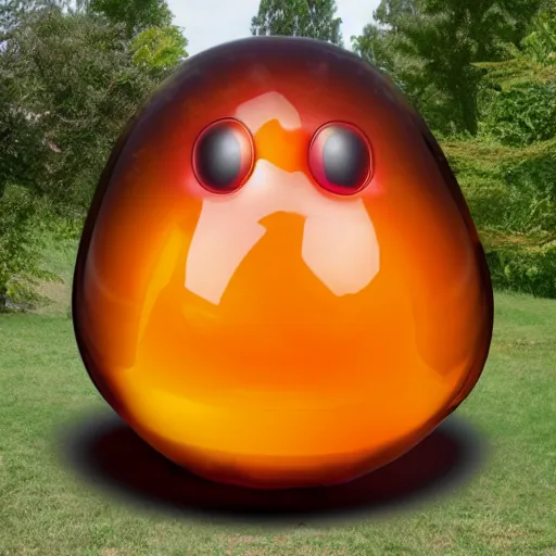 Image similar to living blob made out of amber, hd