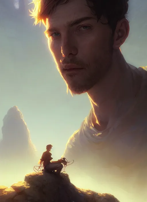 Image similar to Highly detailed portrait of Trevor, Stephen Bliss, unreal engine, fantasy art by Greg Rutkowski, Loish, Rhads, ferdinand knab, Makoto Shinkai and Lois van baarle, ilya kuvshinov, rossdraws, Tom Bagshaw, global illumination, radiant light, detailed and intricate environment