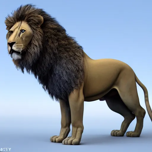 Image similar to A life-size lion made out of jello, zbrush model, weta digital, subsurface scattering, perfect render