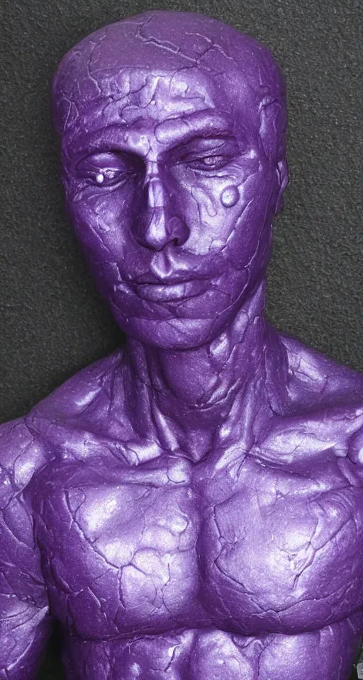 Prompt: man made of purple space extremely detailed photo realistic