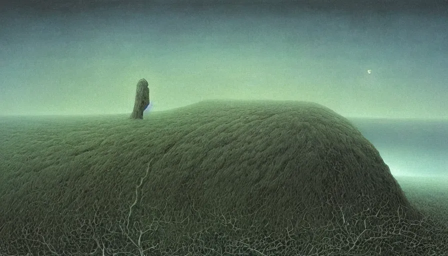 Image similar to the reaper of souls, landscape artwork by zdzislaw beksinski