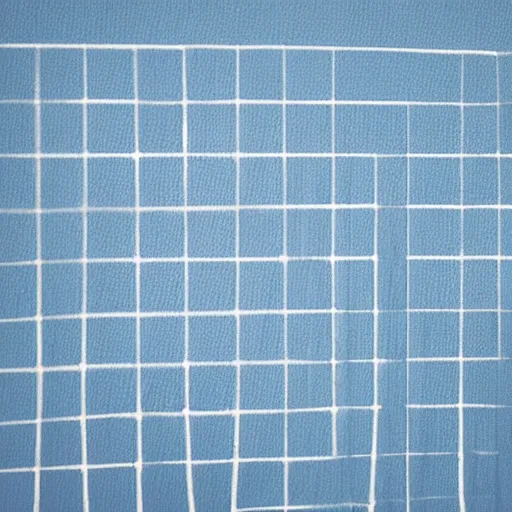 Image similar to a photo of an empty canvas with blue tape in the shape of a grid against a gray background