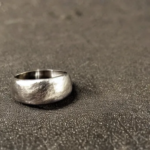 Prompt: a silver ring design that is new and unique, realistic macro photograph