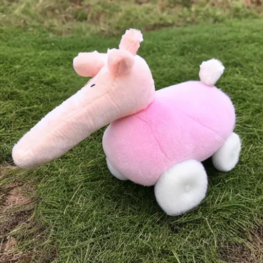 Image similar to a very soft persian pink plush john deere with pluche