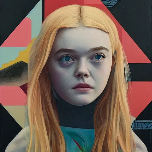 Image similar to Elle Fanning in Edge of Tomorrow picture by Sachin Teng, asymmetrical, dark vibes, Realistic Painting , Organic painting, Matte Painting, geometric shapes, hard edges, graffiti, street art:2 by Sachin Teng:4